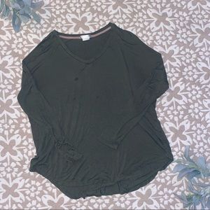 Olive long sleeve top.